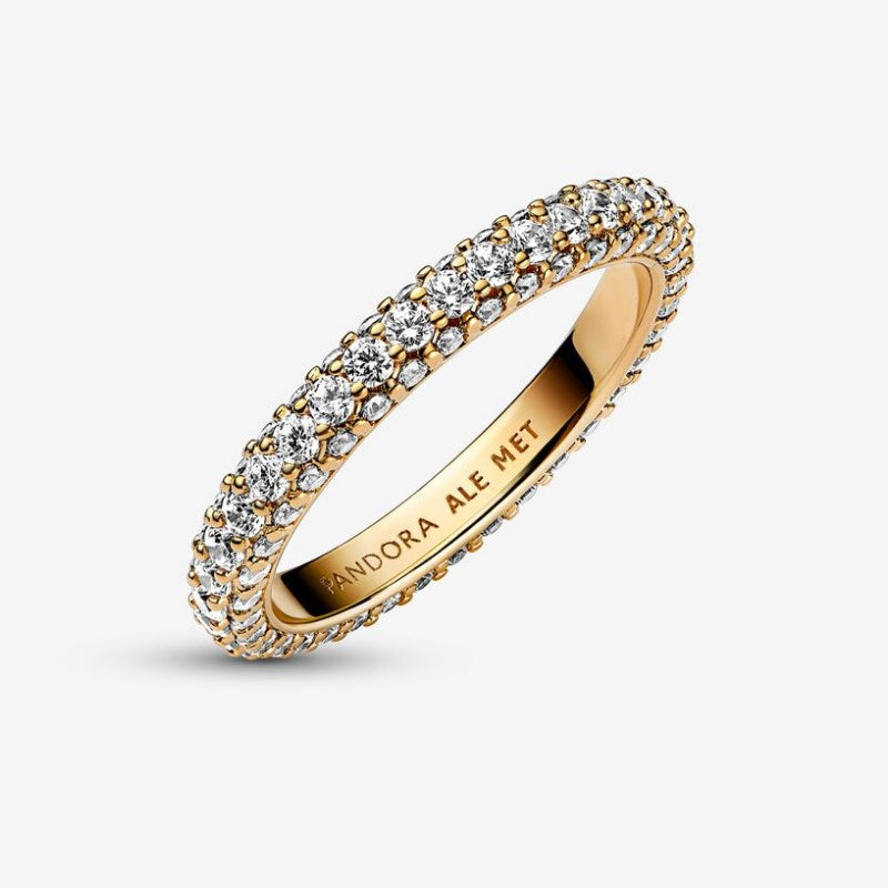 Anillo de banda única Pavè