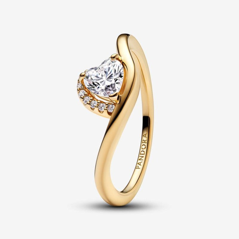 Anello Onda con Cuore Luminoso