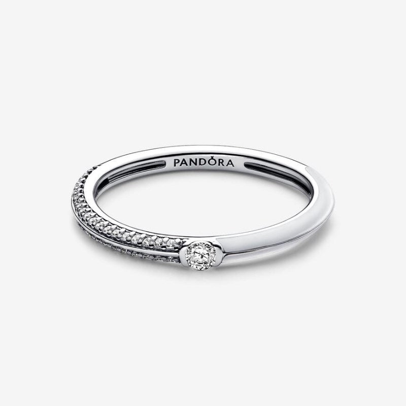 Anello Pietre Luminose & Smalto Bianco Pandora ME