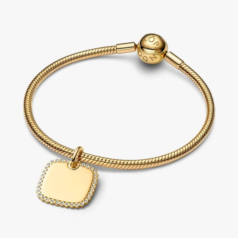 Charm Pendente Medaglia Quadrata Luminosa da incidere