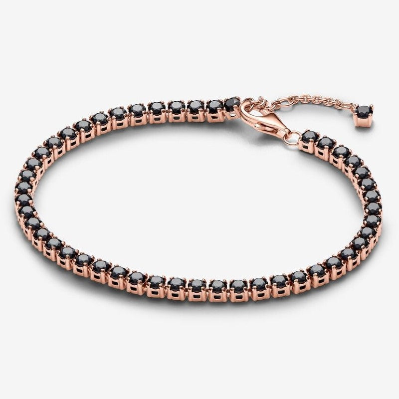 Bracciale Tennis con Pietre Nere