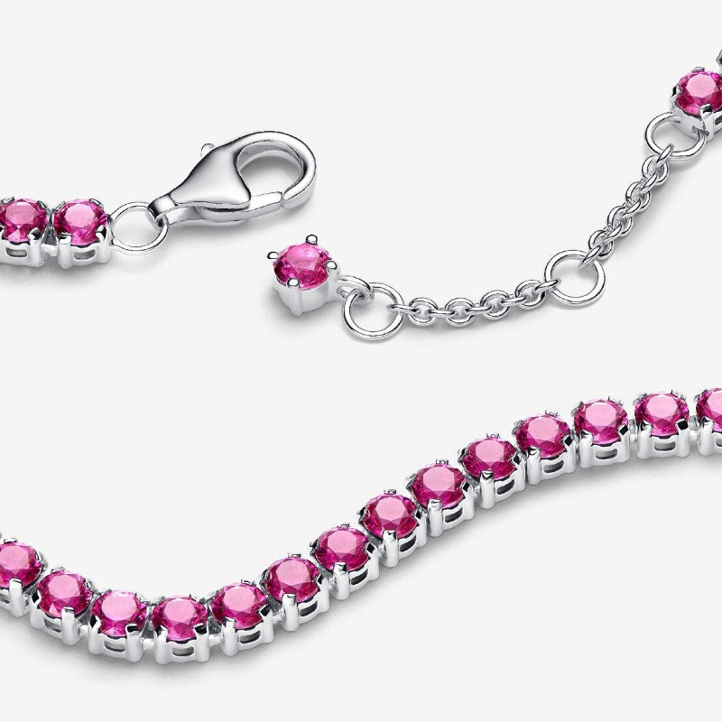 Bracciale Tennis Cristalli Rosa Scuro