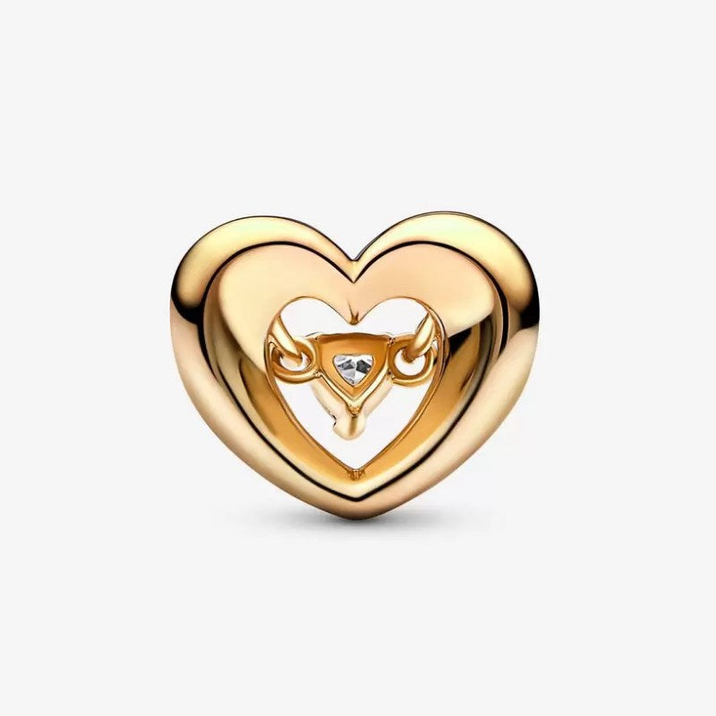 Charm Cuore Splendente con Pietra