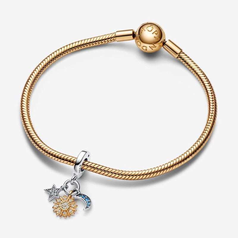Charm Pendente Stella, Sole e Luna