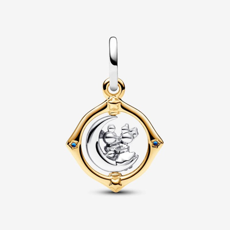 Disney Charm, Mickey Mouse and Minnie on the Moon Pendant