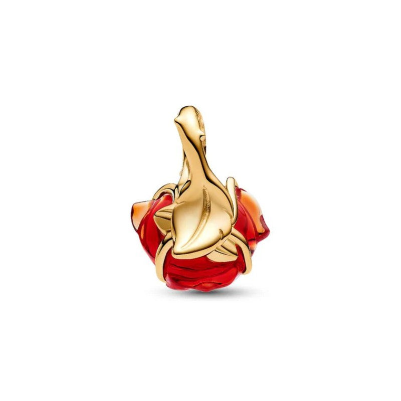 Charm pendente rosa incantata, Disney, La Bella e la Bestia