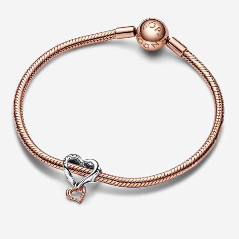 Charm Openwork Cuore Infinito "Family is Love"