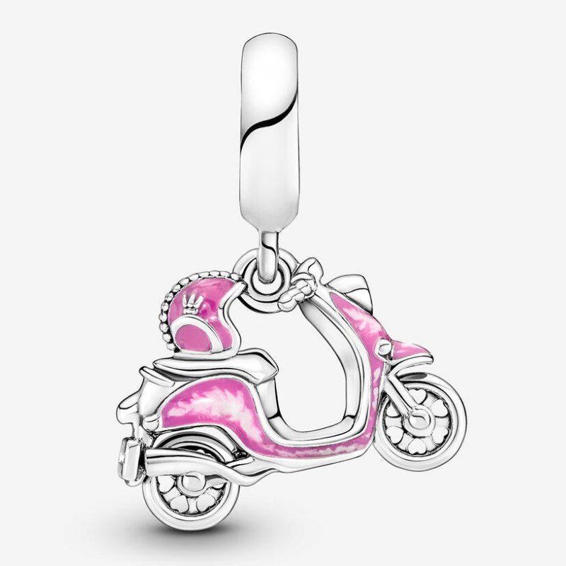 Charm colgante scooter rosa