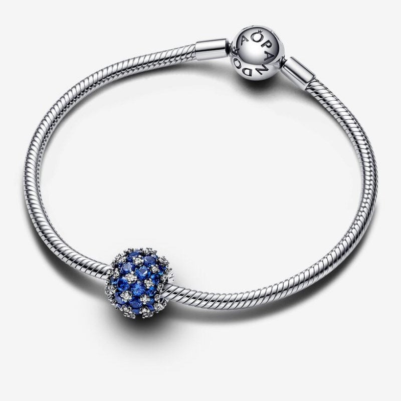 Pavè Charm with Blue Luminous Stones