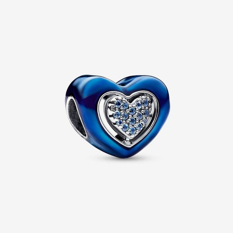 Charm Cuore Blu Girevole