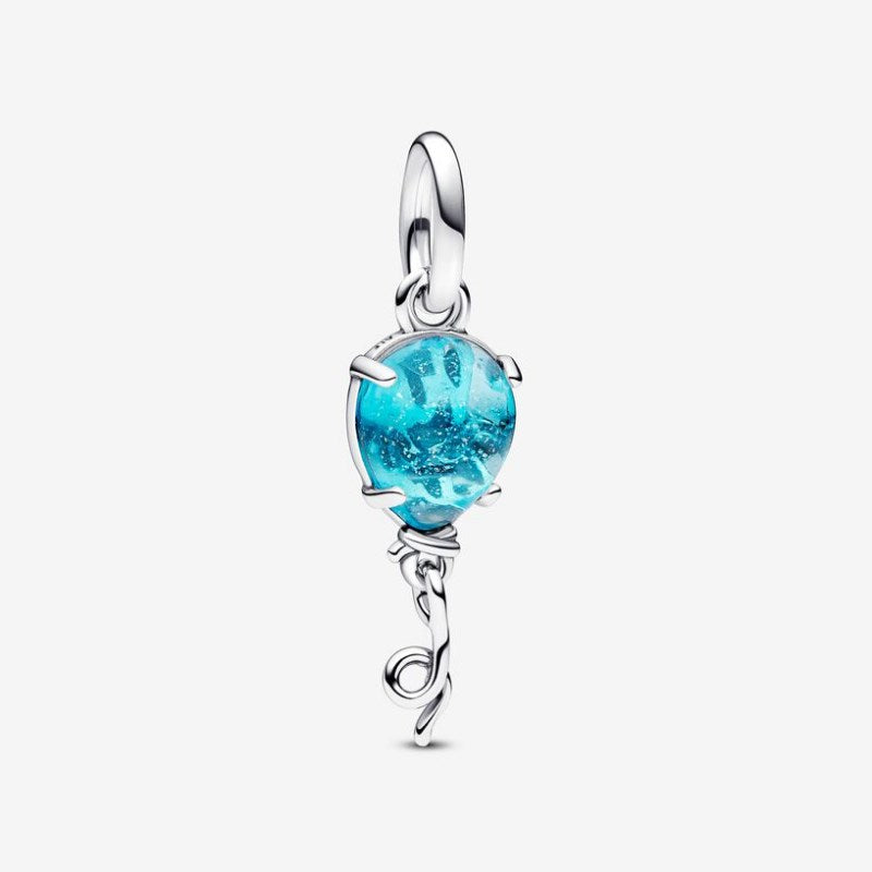 Charm Pendente Palloncino Blu Vetro di Murano