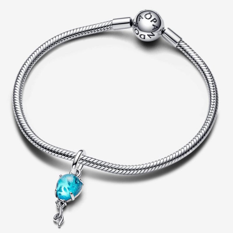 Charm Pendente Palloncino Blu Vetro di Murano