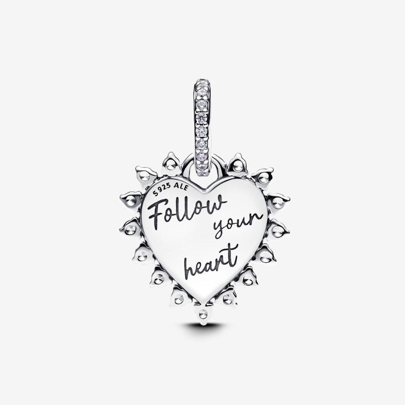 Charm Pendente Cuore Rosso con Freccia Grievole