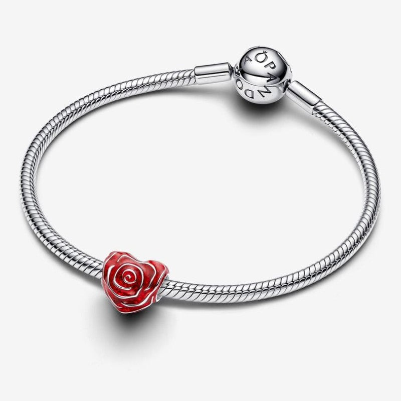 Charm Cuore di Rosa Rossa