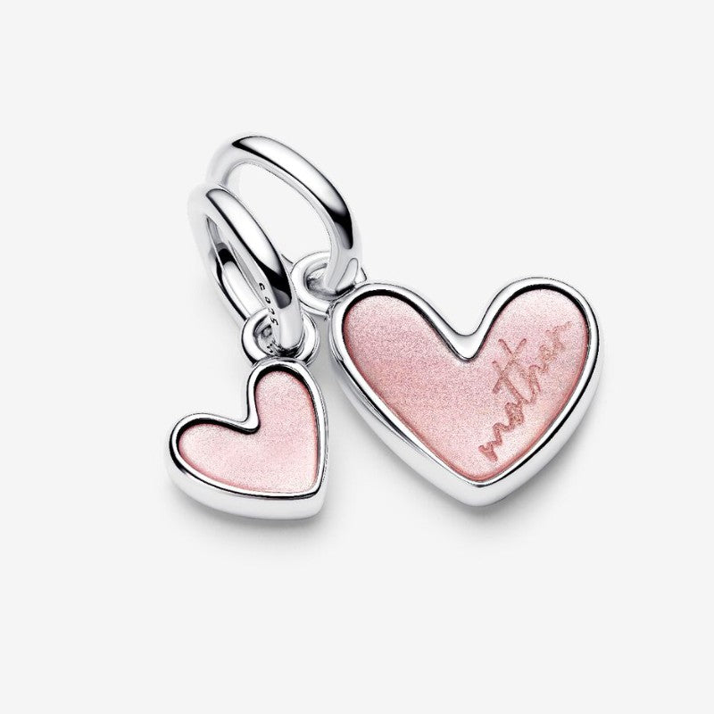 Charm Pendente Unione di Cuori Mamma e Figlia divisibile