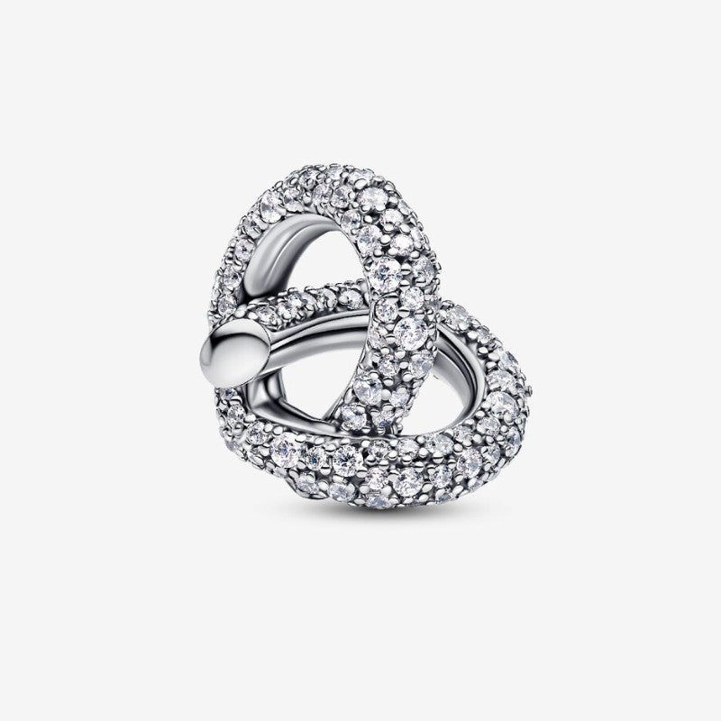 Charm Cuore Nodo Infinito e Pavè