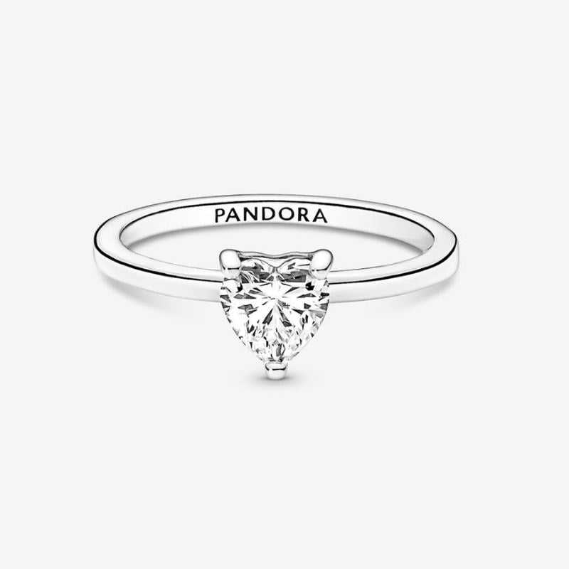 Solitaire Ring with Heart Stone