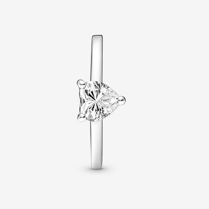 Solitaire Ring with Heart Stone