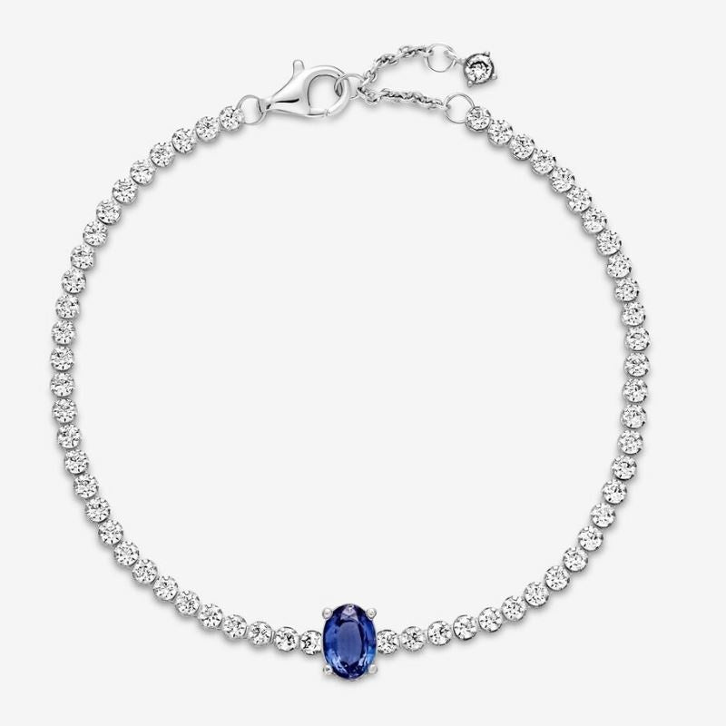 Pulsera Tenis con Piedra Azul