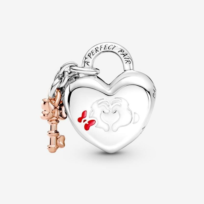Mickey Mouse & Minnie Love Padlock Charm, Disney