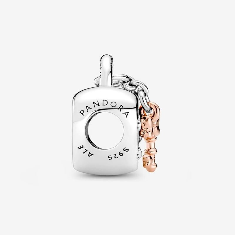 Mickey Mouse & Minnie Love Padlock Charm, Disney