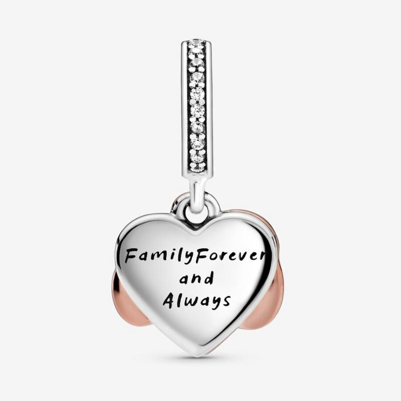 Sparkling Infinity heart pendant charm