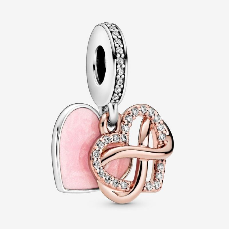 Sparkling Infinity heart pendant charm