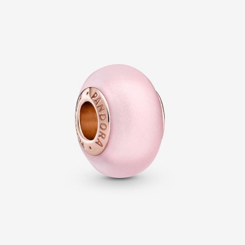 Charm in Opaque Pink Murano Glass