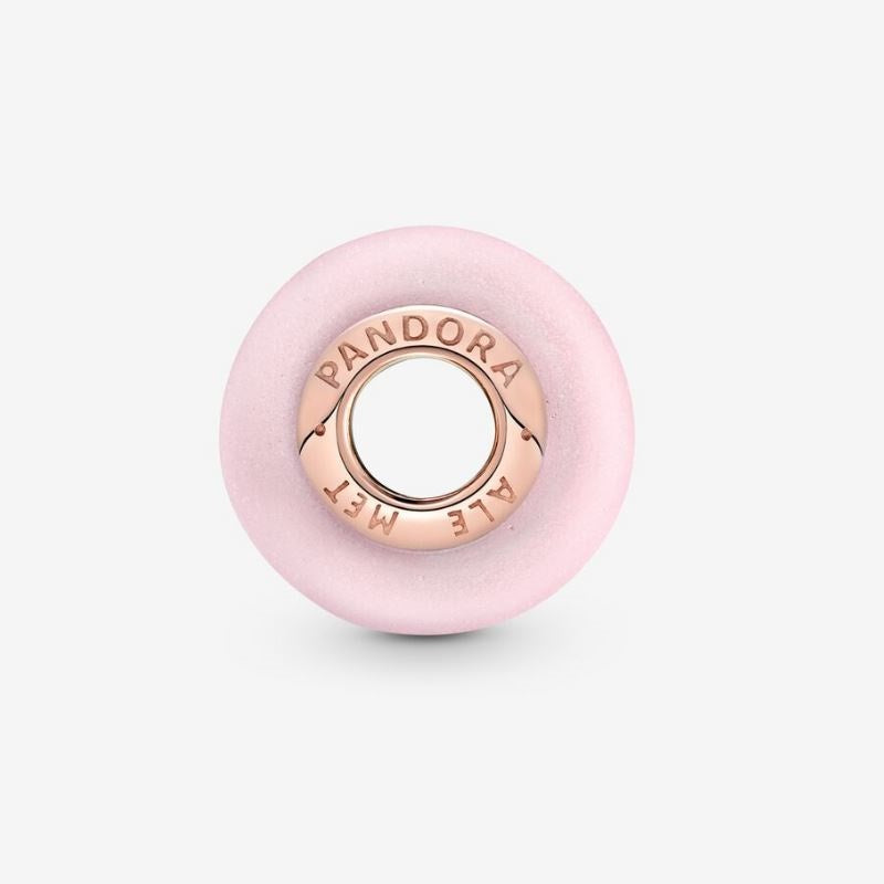 Charm in Opaque Pink Murano Glass