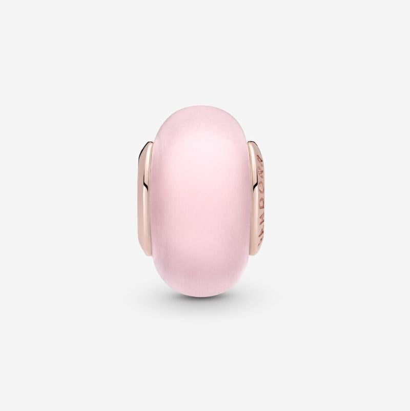 Charm in Opaque Pink Murano Glass