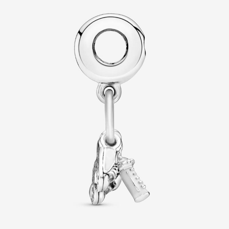 Baby shoes and bottle pendant charm