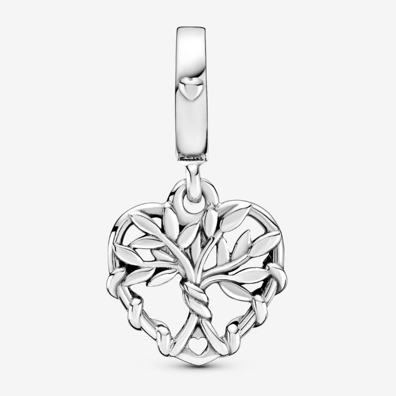 Family tree heart pendant charm
