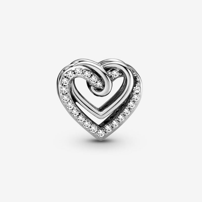 Charm Cuori intrecciati scintillante