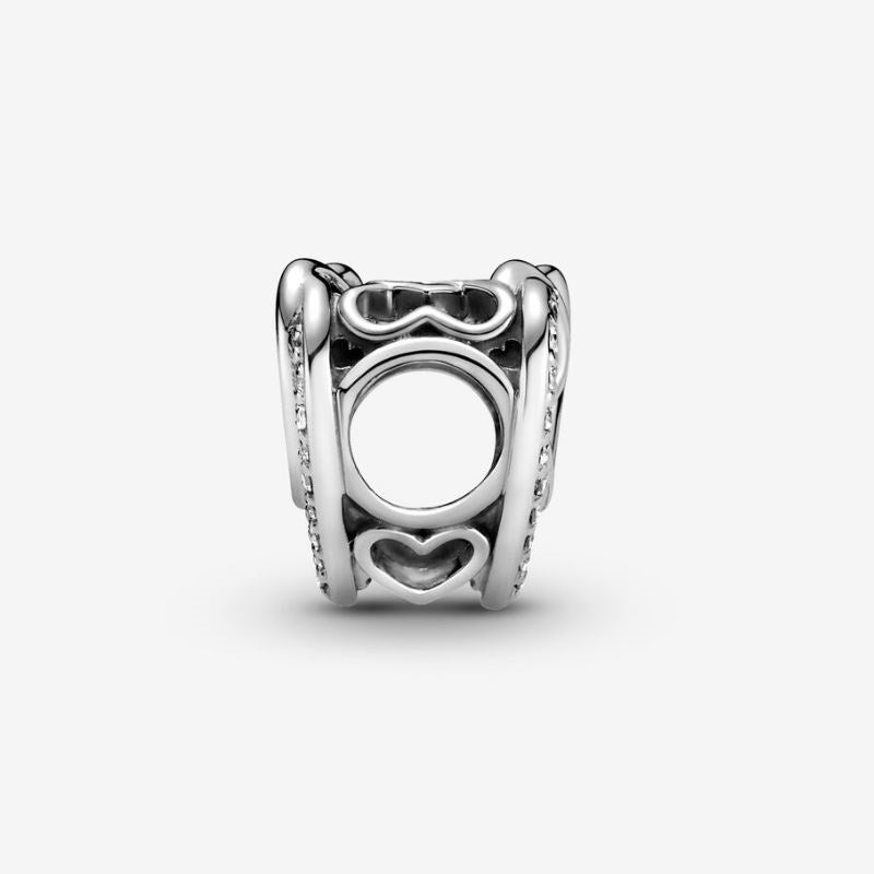 Charm Cuori intrecciati scintillante