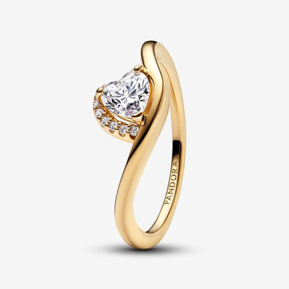 Anello Onda con Cuore Luminoso