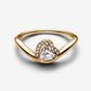 Anello Onda con Cuore Luminoso