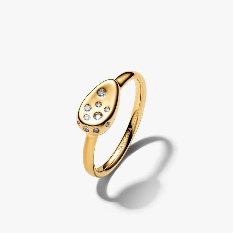 Anello Sigillo Piccolo con Pietre Luminose