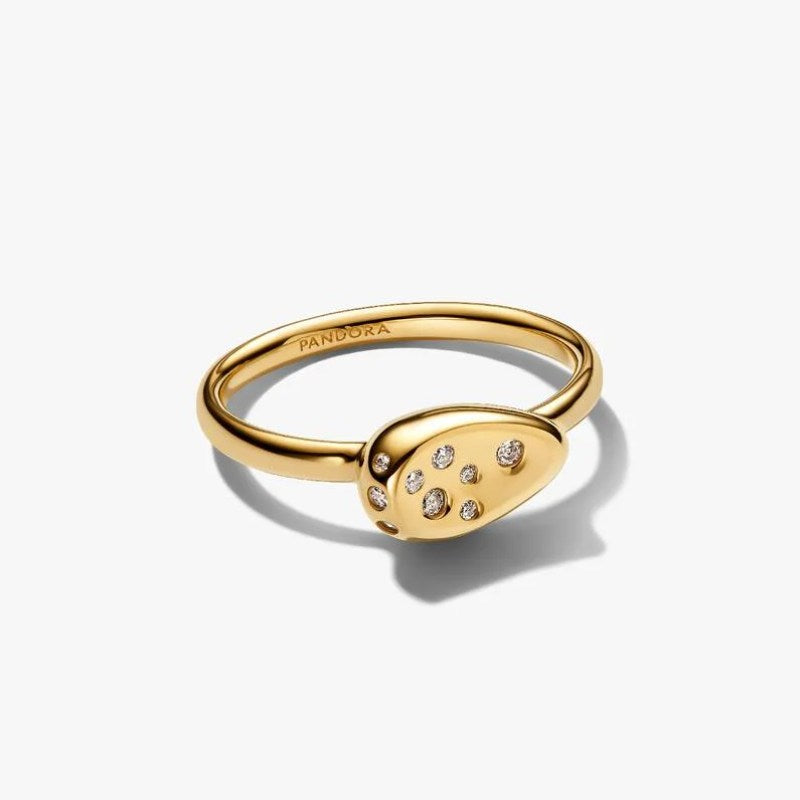 Anello Sigillo Piccolo con Pietre Luminose