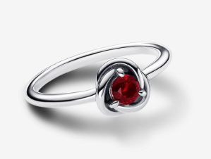 Anello Cerchio Eterno Rosso Scuro Gennaio