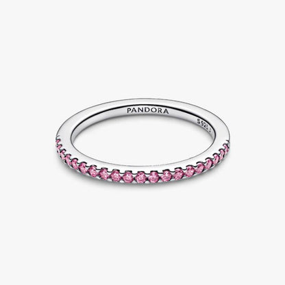 Anello Pavè Fascia Sottile Rosa