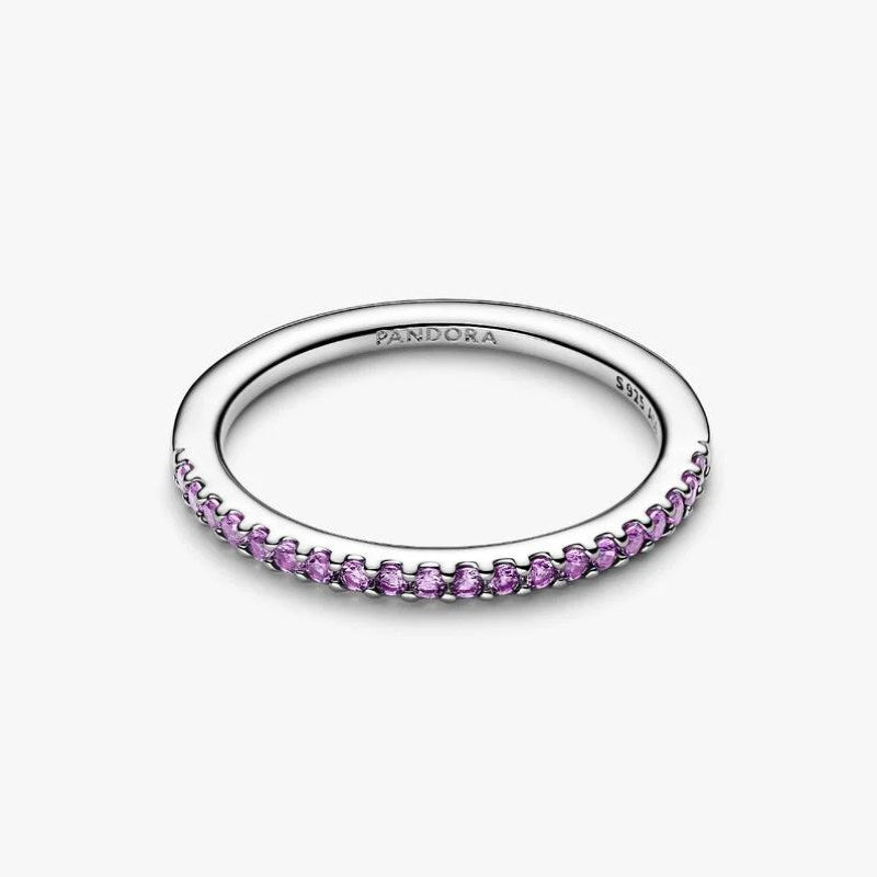 Anello Pavè Fascia Sottile Viola