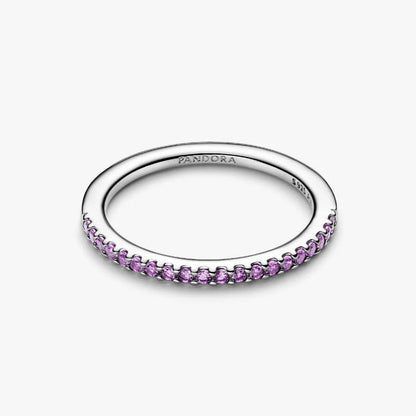 Anello Pavè Fascia Sottile Viola