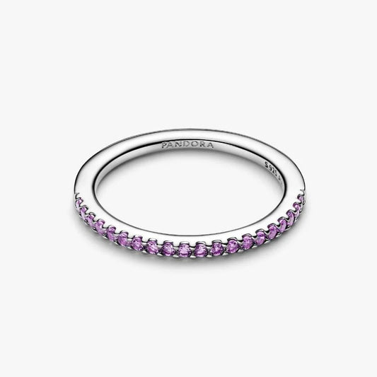 Anello Pavè Fascia Sottile Viola