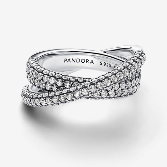 Pavè Ring with Braided Band