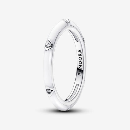 Anello Smalto Bianco con Pietre Luminose Pandora ME