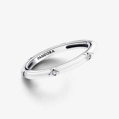 Anello Smalto Bianco con Pietre Luminose Pandora ME