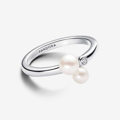 Anello Perle d'Acqua Dolce Coltivate e Punto Luce