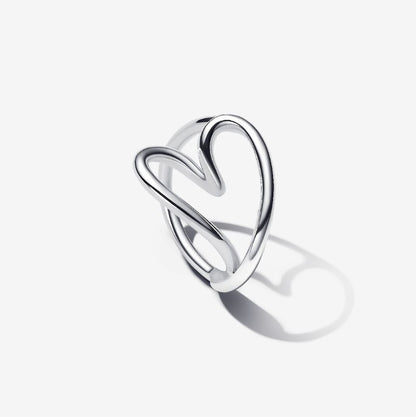 Anello Cuore Linea Sinuosa