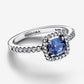Anello Punto Luce Quadrato Blu
