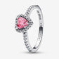 Anello Cuore in Rilievo Rosa